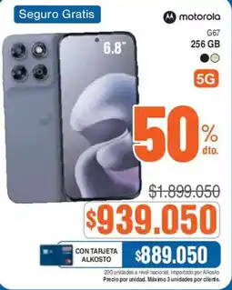 Alkosto motorola G67 oferta