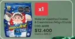 Nova Venta Jet - wafer cuadritos cookies & cream bolsa x 140g x 10 unds cod: 46598 oferta