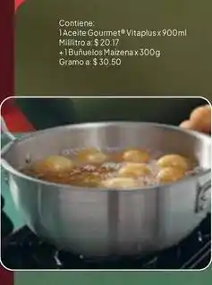Nova Venta Aceite gourmet vitaplus y buñuelos maizena oferta