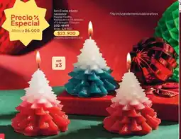 Nova Venta Especial - set x 3 velas árboles navideños oferta