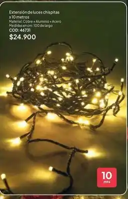 Nova Venta Extensión de luces chispitas x 10 metros cod: 46731 oferta