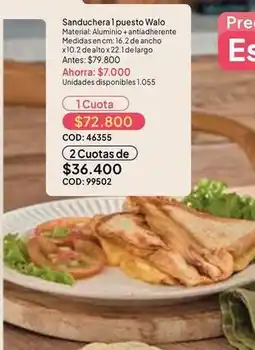 Nova Venta Es - sanduchera 1 puesto oferta