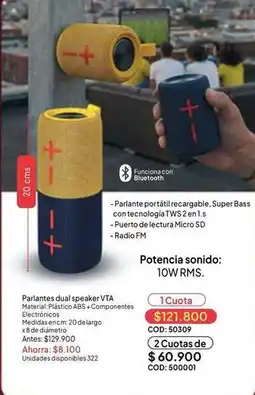 Nova Venta Super - parlantes dual speaker vta oferta