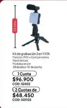 Nova Venta Kit de grabación 3 en 1 oferta