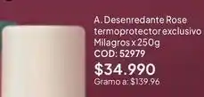 Nova Venta Rosé - a. desenredante rose termoprotector exclusivo milagros cod: 52979 oferta