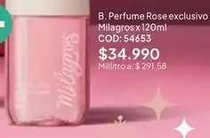 Nova Venta Exclusivo - b. perfume rose exclusivo milagros x 120ml cod: 54653 oferta