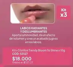 Nova Venta Bloom - kit x 3 brillos trendy to shine x 10g cod: 53127 oferta