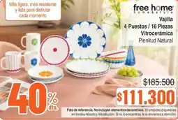 Ktronix Free Home Vajilla 4 Puestos / 16 Piezas oferta