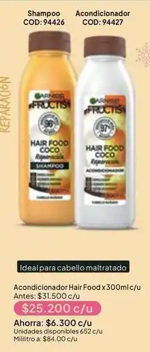 Nova Venta Fructis - acondicionador hair food coco oferta