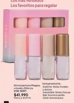 Nova Venta Sublime - kit mini perfume milagros cod: 50371 oferta