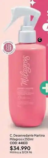 Nova Venta C. desenredante martina milagros x 250ml cod: 44833 oferta