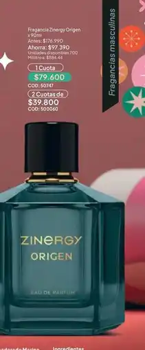Nova Venta Marina - fragancia zinergy origen oferta