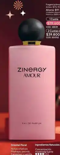 Nova Venta Oriental - zinergy amour eau de parfum oferta