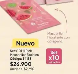 Nova Venta Lili pink - set x 10 mascarillas faciales código: 54133 oferta