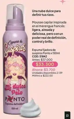 Nova Venta Nube - espuma fijadora de suspiros ponto x 150ml cod: 51842 oferta