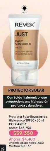 Nova Venta Sun - protector solar revox ácido hialurónico spf50 x 30ml cod: 43983 oferta