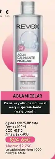 Nova Venta Agua micelar calmante revox x 400ml oferta