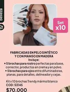 Nova Venta Mango - kit x 10 brochas trendy mármol blanco cod: 53145 oferta