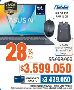Alkosto Asus vivobook x1607ca oferta
