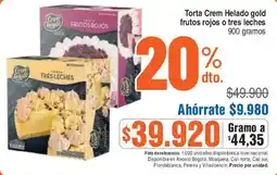 Alkosto Crem Helado torta crem helado gold frutos rojos o tres leches oferta