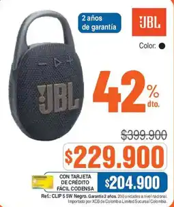 Alkosto JBL CLIP 5 5W Negro oferta