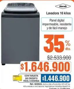 Alkosto Haceb lavadora 16 kilos oferta