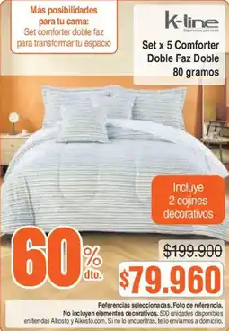 Alkosto K-line set x 5 comforter doble faz doble oferta
