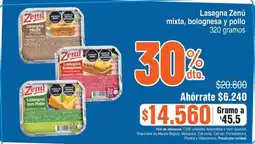 Alkosto Zenú - lasagna mixta, bolognesa y pollo oferta