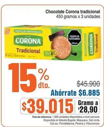 Corona - chocolate tradicional