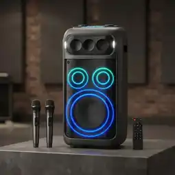 Falabella Parlante Bluetooth DP-9016 10 Pulgadas Karaoke RGB Con Micrófonos Control oferta