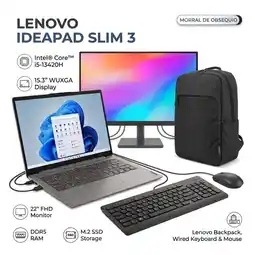 Falabella PORTATIL IDEAPAD SLIM 3 + MONITOR 22 Y COMBO| INTEL CORE I5 13ª| RAM 24GB SSD 1TB oferta
