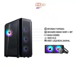 Falabella PC GAMER RYZEN 7 8700G| LIQUIDA 240MM| BOARD B650 WIFI| CHASIS 4 FANS RGB| RAM 64GB SSD 512GB oferta