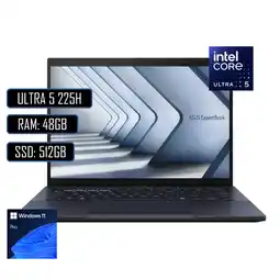 Falabella PORTATIL B3405CCA INTEL ULTRA 5 225H - RAM DDR5 48GB - SSD 512GB M.2 - PANT 14 - WIN11 PRO oferta