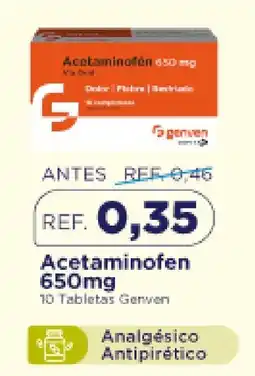 FarmaTodo Genven acetaminofen 650mg oferta