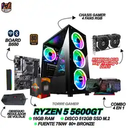 Falabella TORRE GAMING - RYZEN 5 5600GT - RTX 5060 8GB - 16GB RAM - SSD 512GB - BOARD B550 - WINDOWS 11 oferta