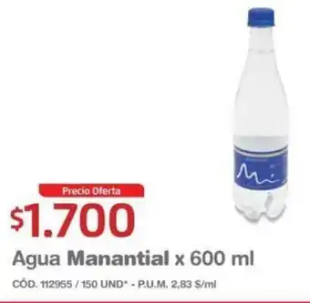 Makro Agua Manantial x 600ml oferta