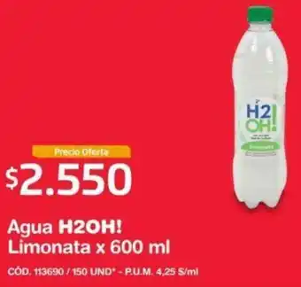 Makro Agua H20H! Limonata 600ml oferta