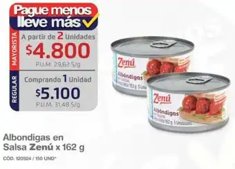 Makro Albondigas en Salsa Zenú 2 x 162g oferta
