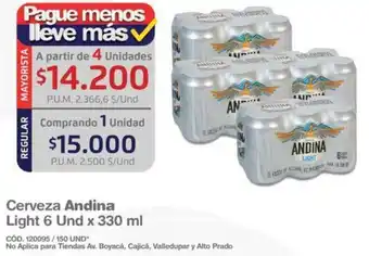 Makro Cerveza Andina Light 4 x 330ml oferta