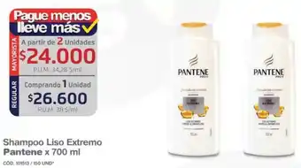 Makro Shampoo Liso Extremo Pantene 2 x 700ml oferta