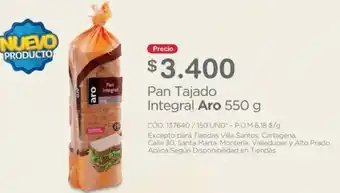 Makro Pan Tajado Integral Aro 550g oferta