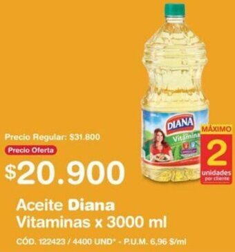 Makro Aceite Diana Vitaminas 3000ml oferta