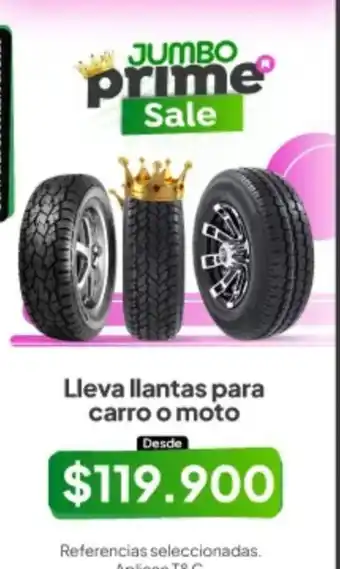 Jumbo - llantas para carro o moto