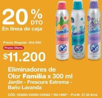 Makro Eliminadores de Olor Familia x 300ml oferta