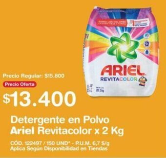 Makro Detergente en Polvo Ariel Revitacolor 2kg oferta