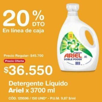 Makro Detergente Líquido Ariel 3700ml oferta