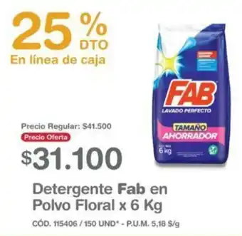 Makro Detergente Fab en Polvo Floral 6kg oferta