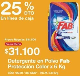 Makro Detergente en Polvo Fab Protección Color 6kg oferta