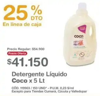 Makro Detergente Líquido Coco 5lt oferta