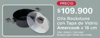 Makro Olla Rockstone con Tapa de Vidrio Amercook x 18cm oferta